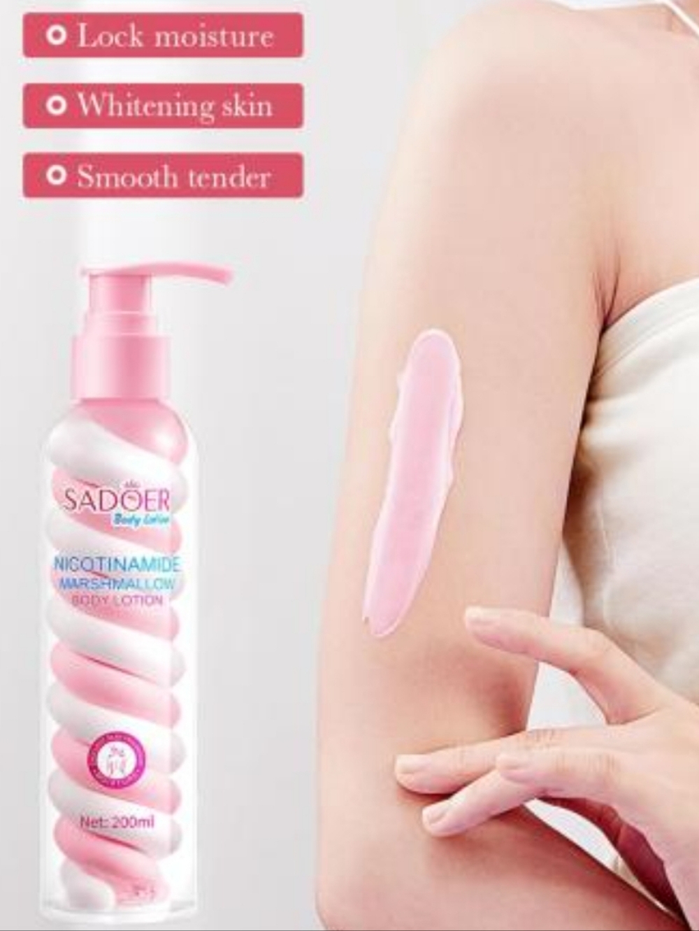 SADOER Strawberry Marshmallow Body Lotion - Hand Cream NIB 60g